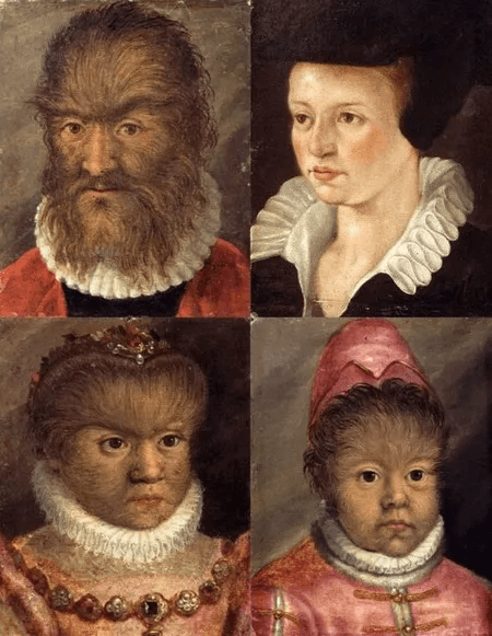 Historia de una joven enamorada en Tenerife. Cuatro retratos de hombres lobos, con detalles barrocos y riqueza en joyas y vestimenta.
