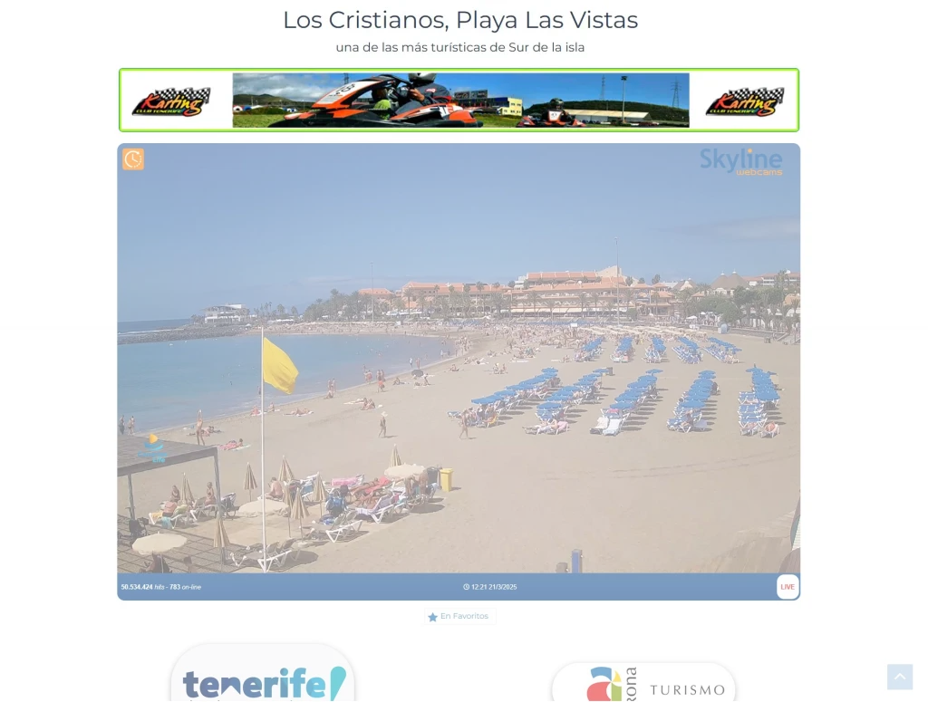 banner fijo imagen que evidencia el banner arriba para hacer publiciadad en el portal CanariasLife webcams