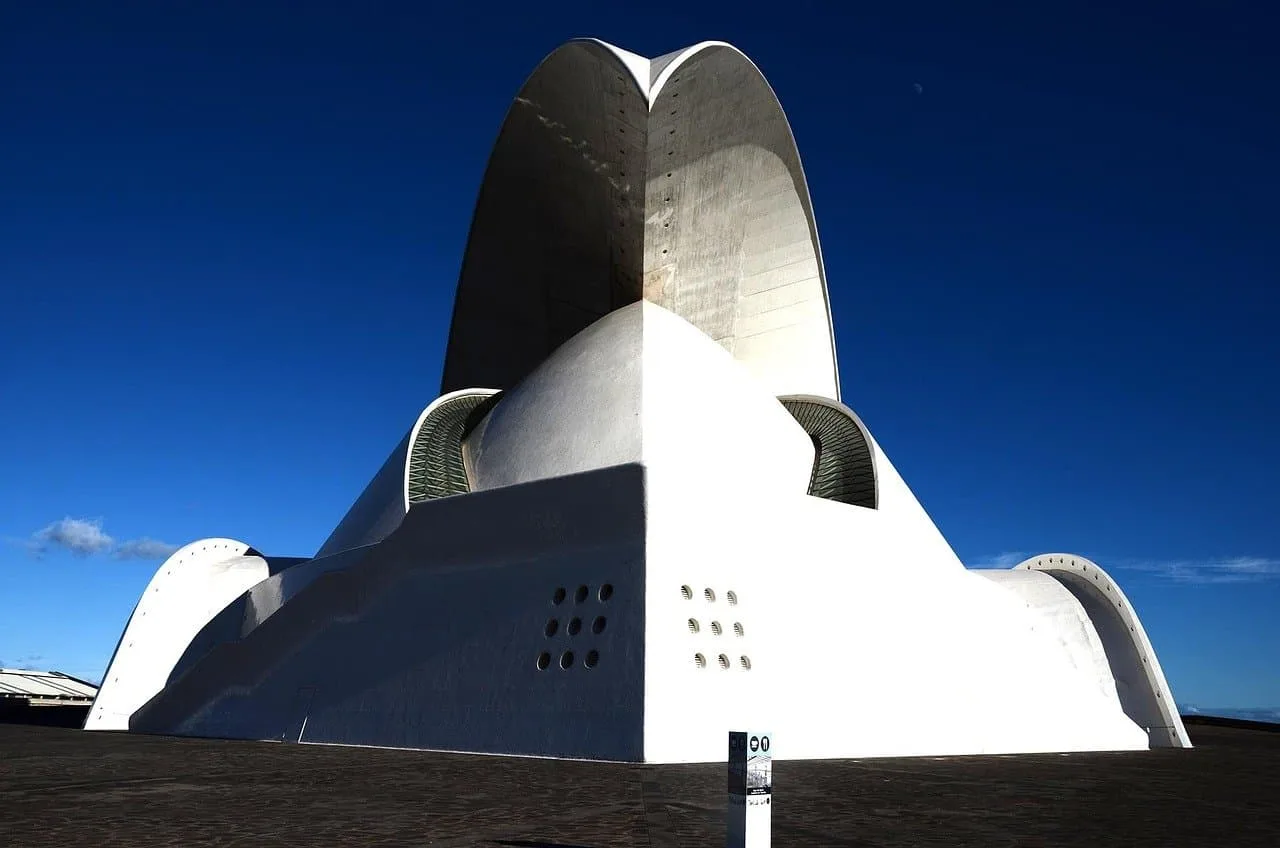 Façade of the Auditorio de Tenerife, designed by Santiago Calatrava, in Santa Cruz de Tenerife