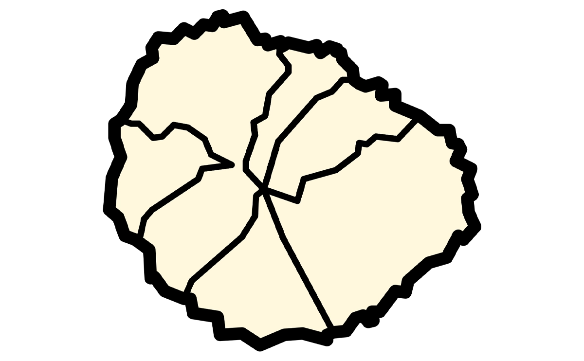 "Silueta en color amarillo de la isla de La Gomera, parte del archipiélago de las Islas Canarias. En el centro de la imagen, la palabra 'mapa' está escrita en letras negras. La imagen representa un esquema simplificado de la geografía de la isla."