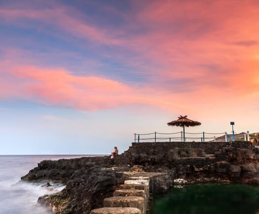 Charco Azul La Palma atardecer piscinas naturales San Andrés y Sauces