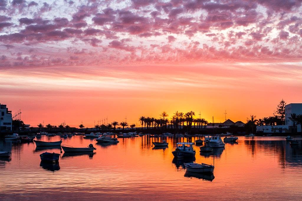 Charco de San Ginés Arrecife Iglesia San Ginés laguna reflejo atardecer Lanzarote