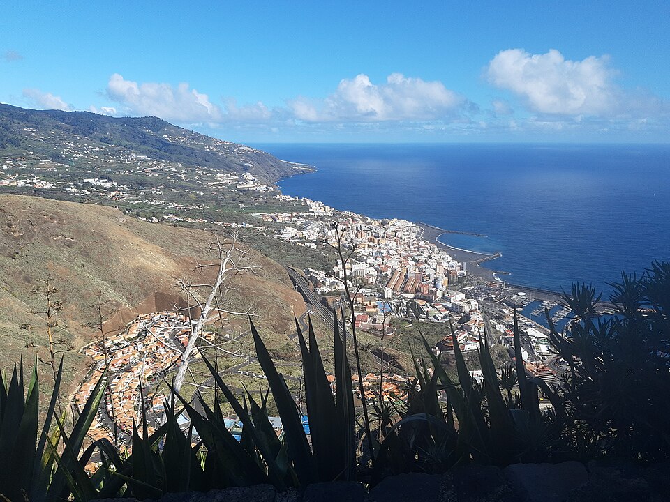 Breña Alta La Palma, vista desde el Mirador de la Concepción sobre Santa Cruz de La Palma