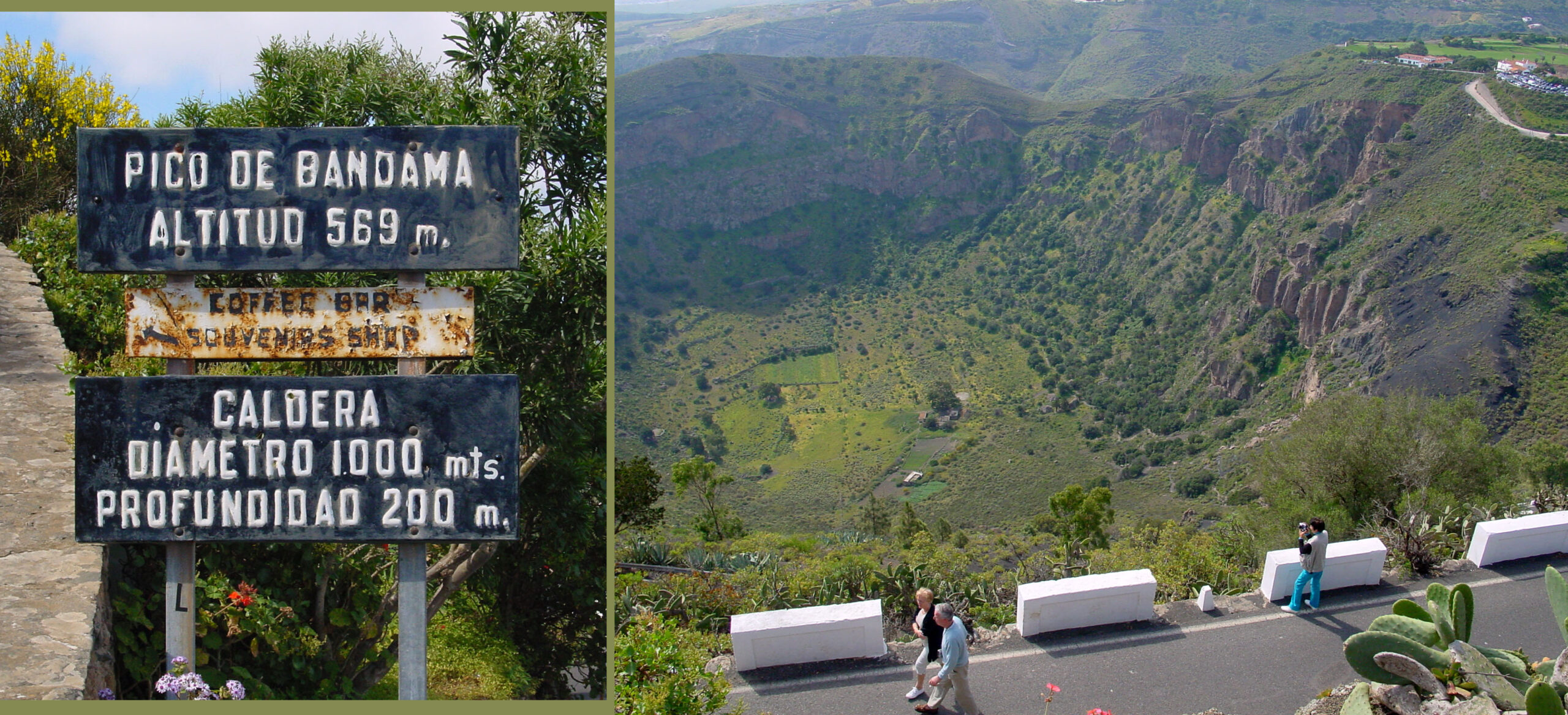 Santa Brígida Gran Canaria, vista panorámica de la Caldera de Bandama con viñedos en el interior