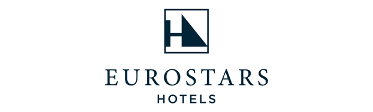 Logotipo de Eurostars Hotels sobre fondo blanco.